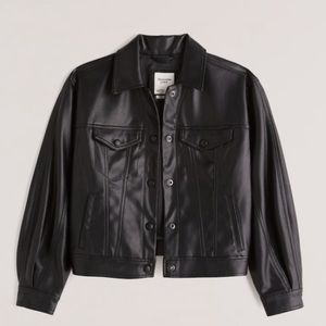 Abercrombie and Fitch vegan leather trucker oversized jacket
